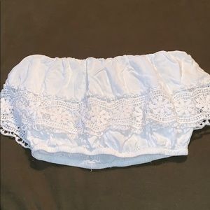 White Crop No Sleeve Top